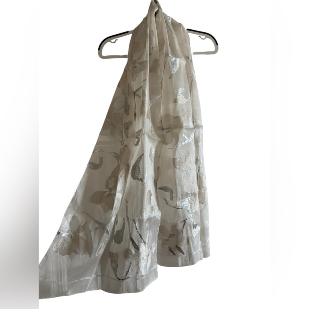 Elegant Floral Sheer Silk Scarf Nordstrom